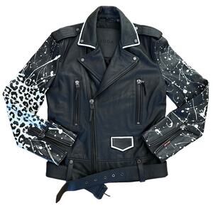 Boda Skins x Sara Sammakia - Super Cool Sh*t Leather Jacket in Black & White